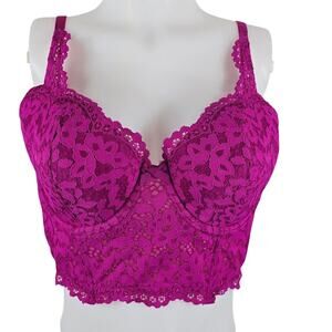 Victoria Secret Stunning Lace Floral Overlay Underwire Lined Demi Bra 36D
